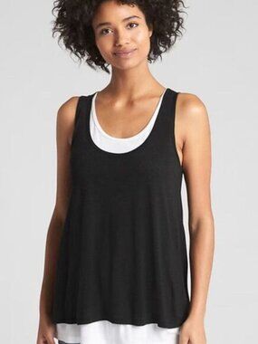 J. Jill Tank Size Small Linen Blend Lightweight Black *